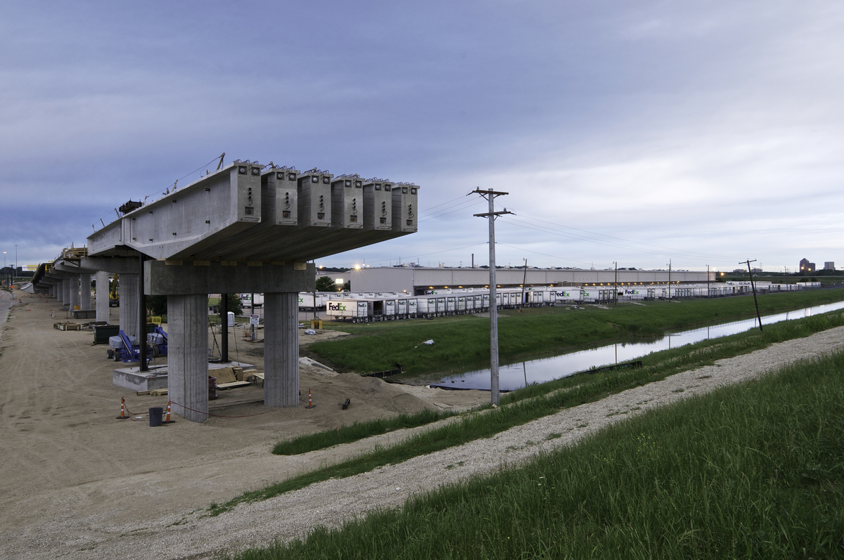 DART Rail Construction along the Trinity River levee